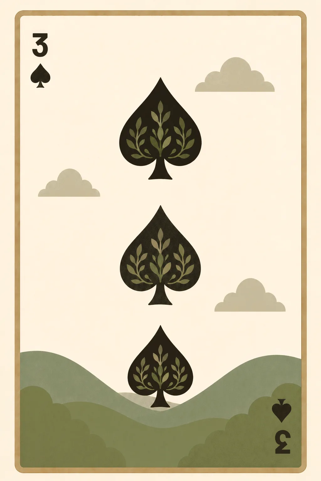3 of Spades playing card
