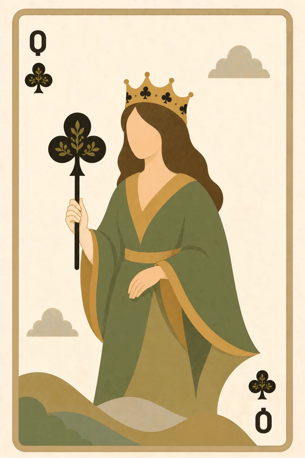 Queen of Clubs playing card
