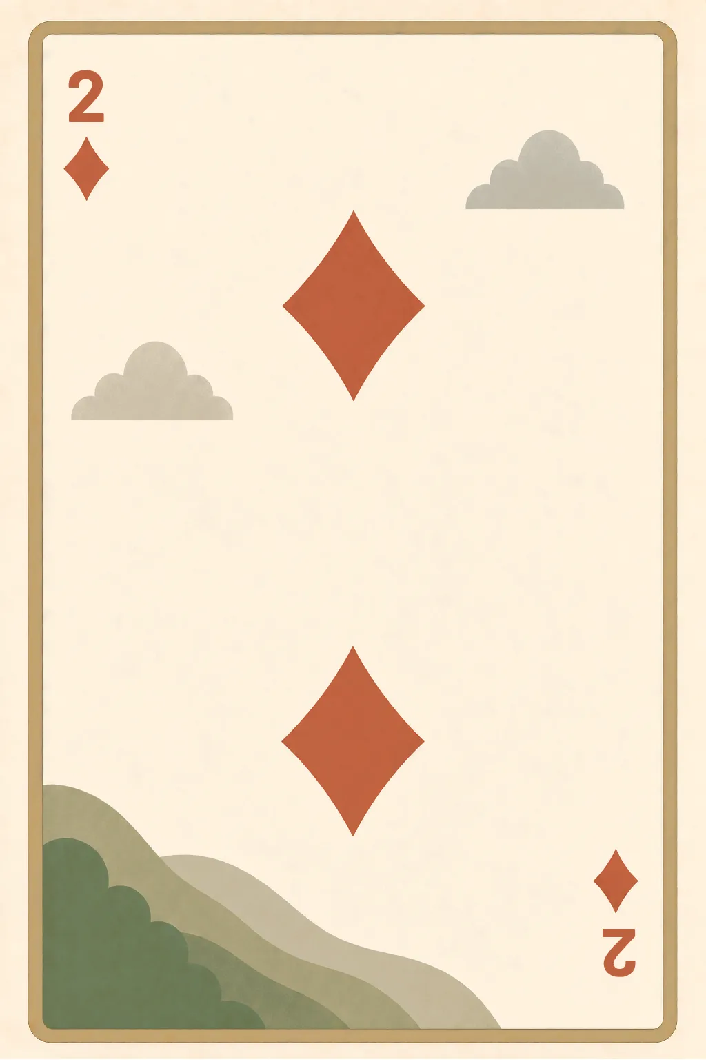 2 of Diamonds playing card