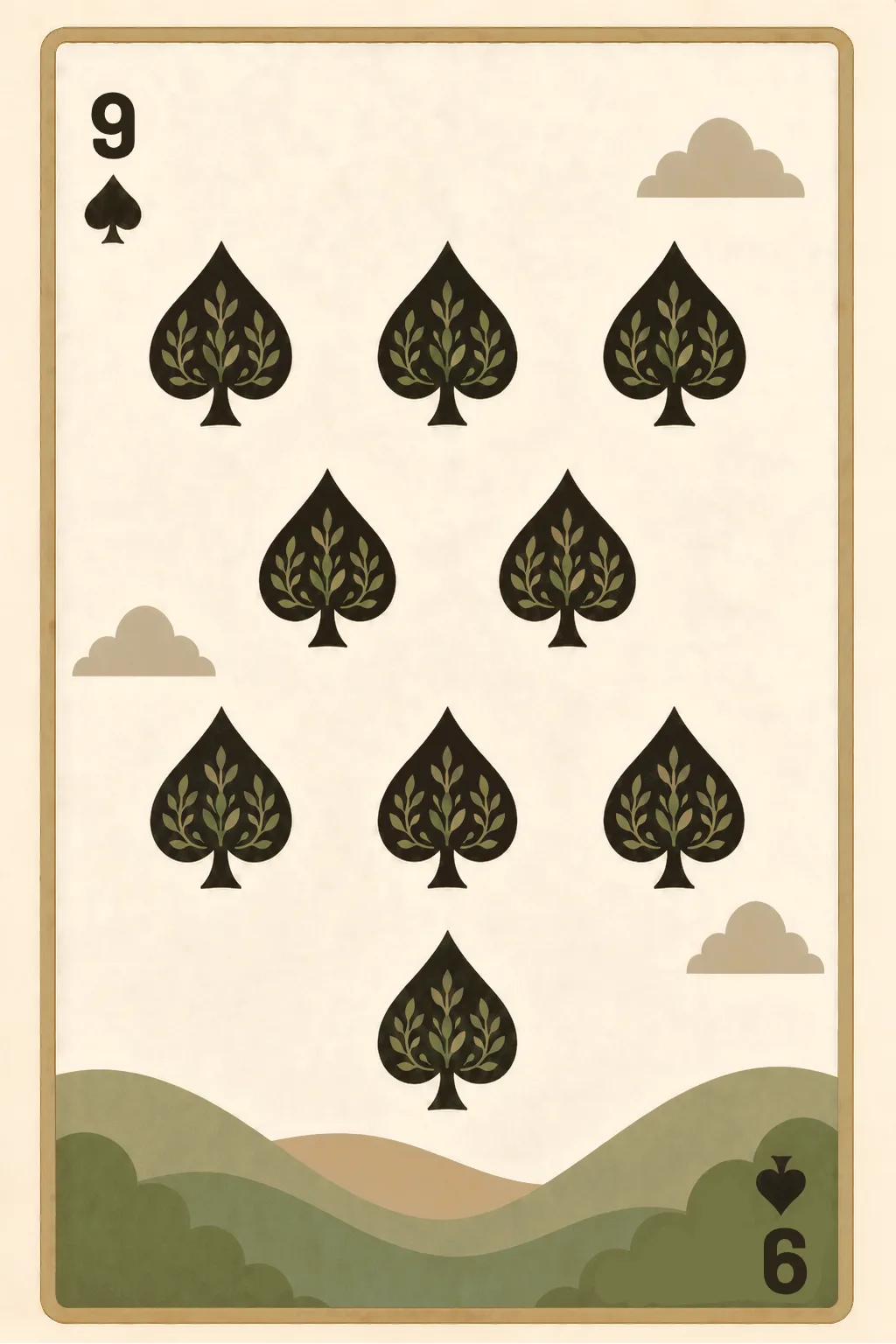 9 of Spades playing card
